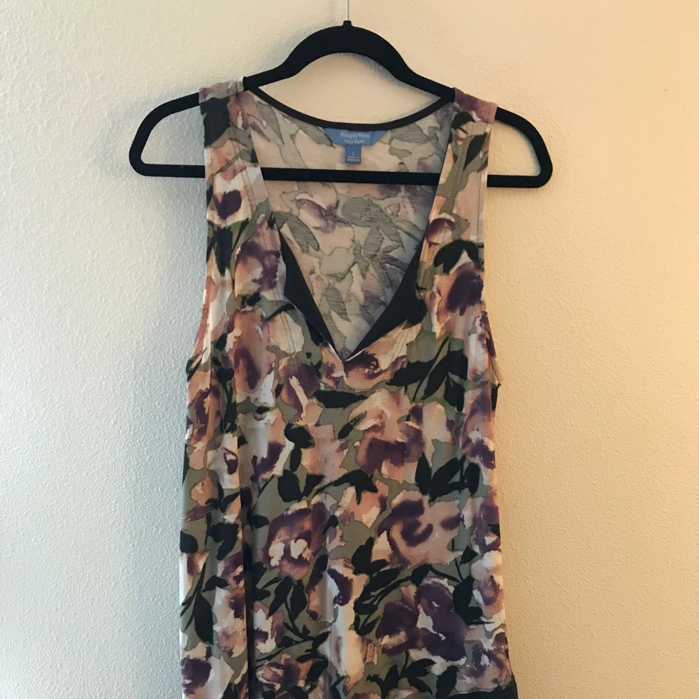 Sleeveless Floral Long Tank Top - Simply Vera